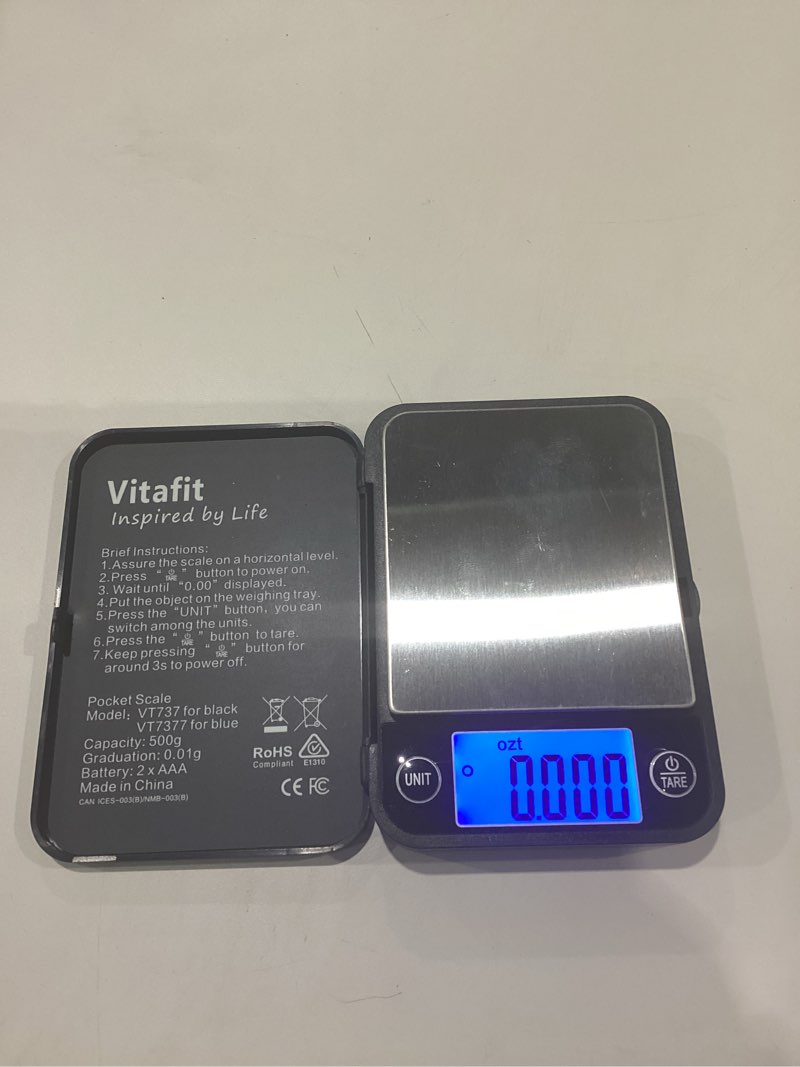 Condition photo showing Good Condition for Vitafit 500g Digital Pocket Scale,High Accuracy Assured by Scale Professional Factory Since 2001, Gram Scale 0.01g for Multifunction: Lab,Food, Kitchen,Coffee,Jewelry; Black