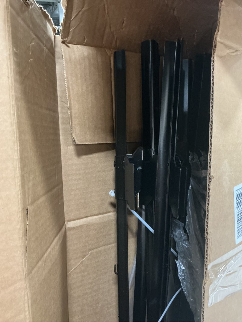 Condition photo showing As Is for 20 pack metal fence posts, 5ft heavy duty u-post, black garden stakes, no-dig post anchors for wire fences, temporary fencing, electric fence, and corner support 5ft-20p black
