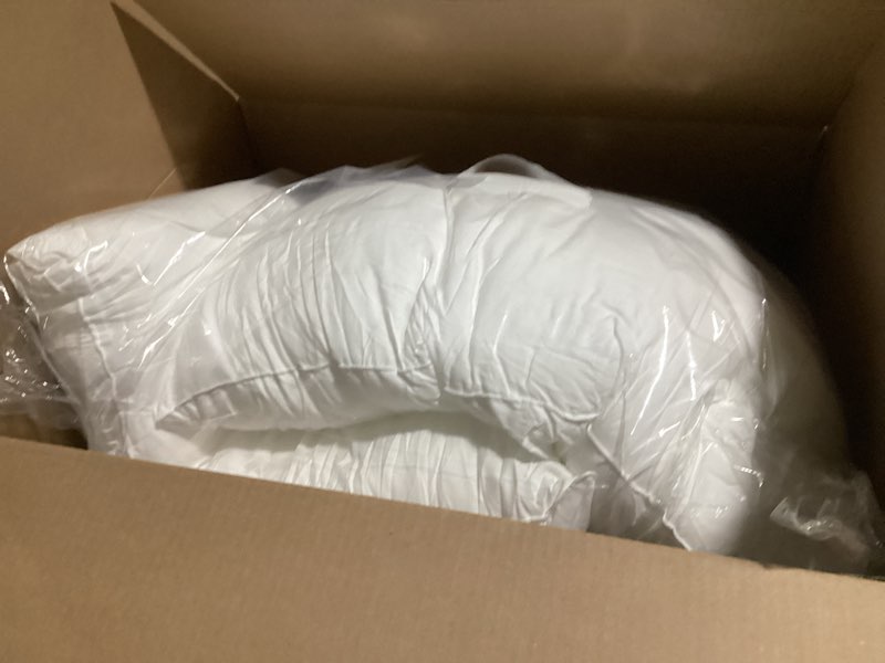Condition photo showing As Is for Amazon Basics Down Alternative Pillows, Soft Density for Stomach and Back Sleepers, Queen - Pack of 2, White, 30 in L x 20 in W Queen - Pack of 2 Soft Pillow