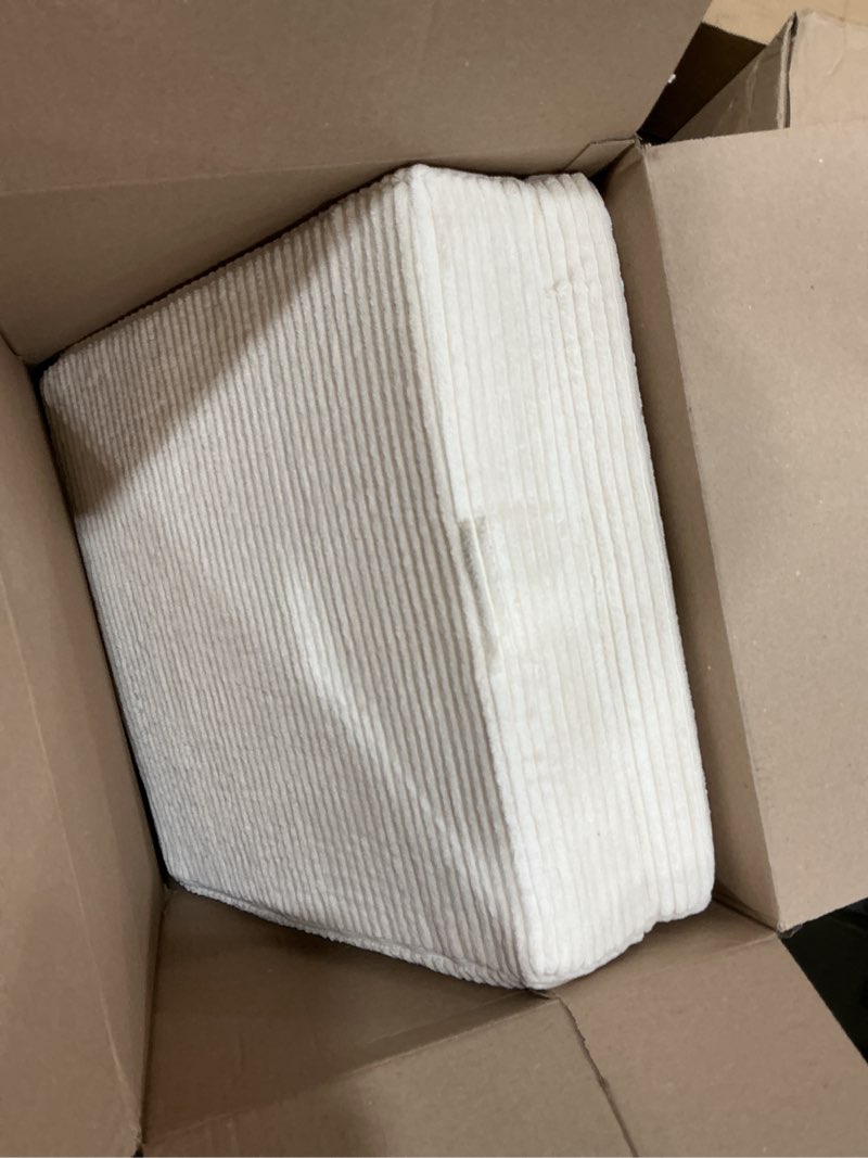Condition photo showing Good Condition for higogogo corduroy recliner chair cushion with lumbar support pillow soft non-slip 4" thick seat pad prevent buttocks & back pain in seniors (beige, 21" backrest) beige 20"x20" seat + 21" backrest
