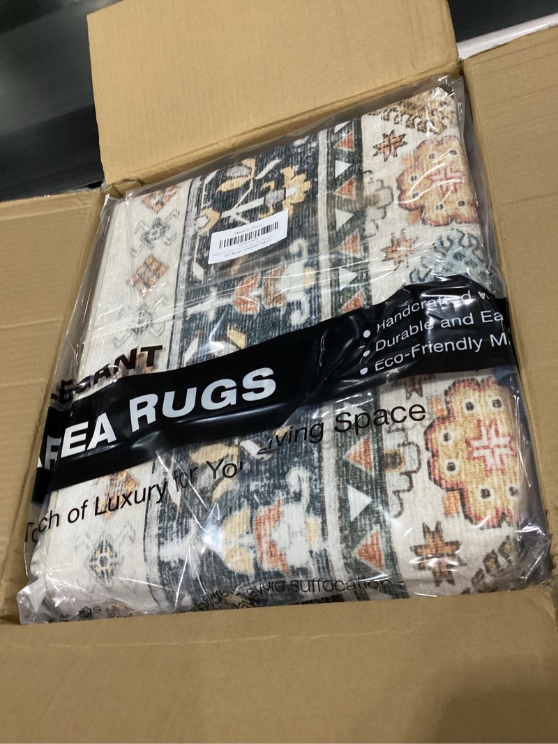 Condition photo showing New/Like New for zesthome 8x10 Area Rugs for Living Room,Non-Slip Backing Washable Rugs,Vintage Large Area Rug?Stain Resistant Home Decor Rug (Multi,8'x10') Multi Color 8' x 10' (Rectangular)