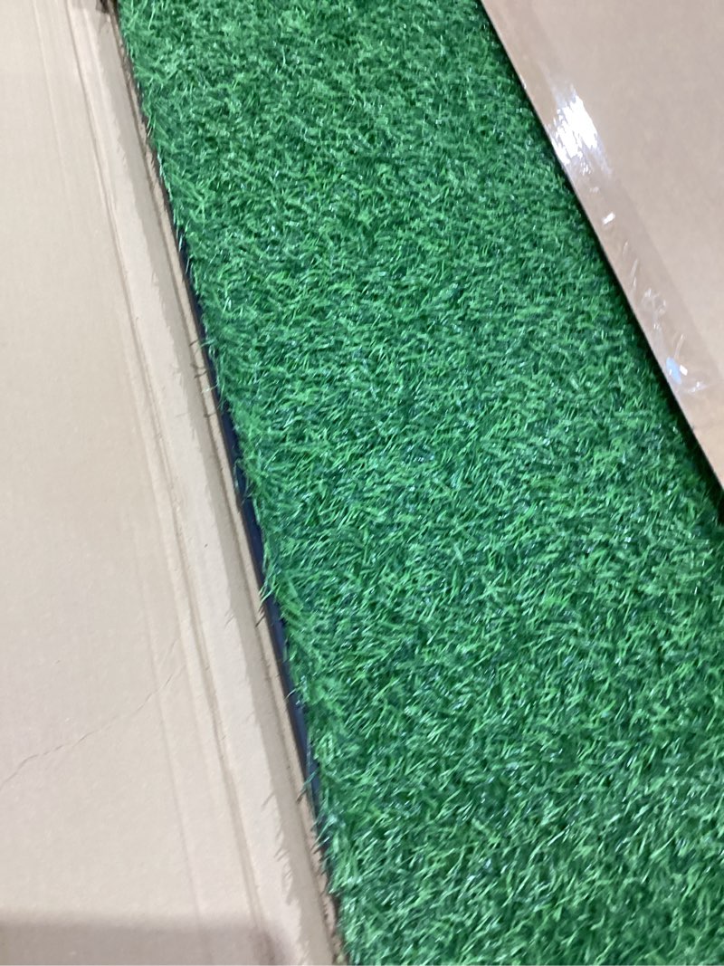 Condition photo showing As Is for Dog Grass Pad with Tray, 34''X23'' Large Artificial Turf Grass Potty, Reusable Puppy Pee Pads for Dogs, Portable Dog Litter Box for Indoor/Outdoor Potty Training Toilet