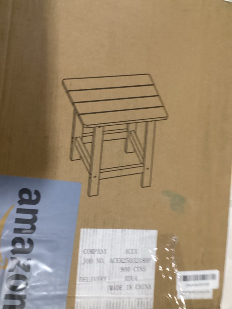 Condition photo showing Good Condition for outdoor side table, hdps single adirondack side table weather resistant, outside table for adirondack chair, outside end table for patio, pool, deck, porch, patio or indoor use, black