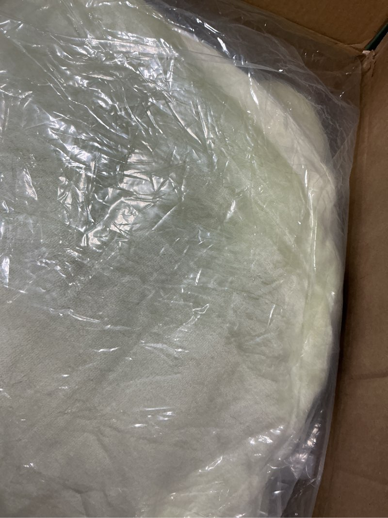 Condition photo showing As Is for Faux Fur Throw Blanket, 1000GSM Fluffy Soft Bubble Blanket for Couch Bed, Cozy Plush Warm and Thick Blanket, Fuzzy Rabbit Throw for Living Room Bedroom 80''*90'' Green Green Queen