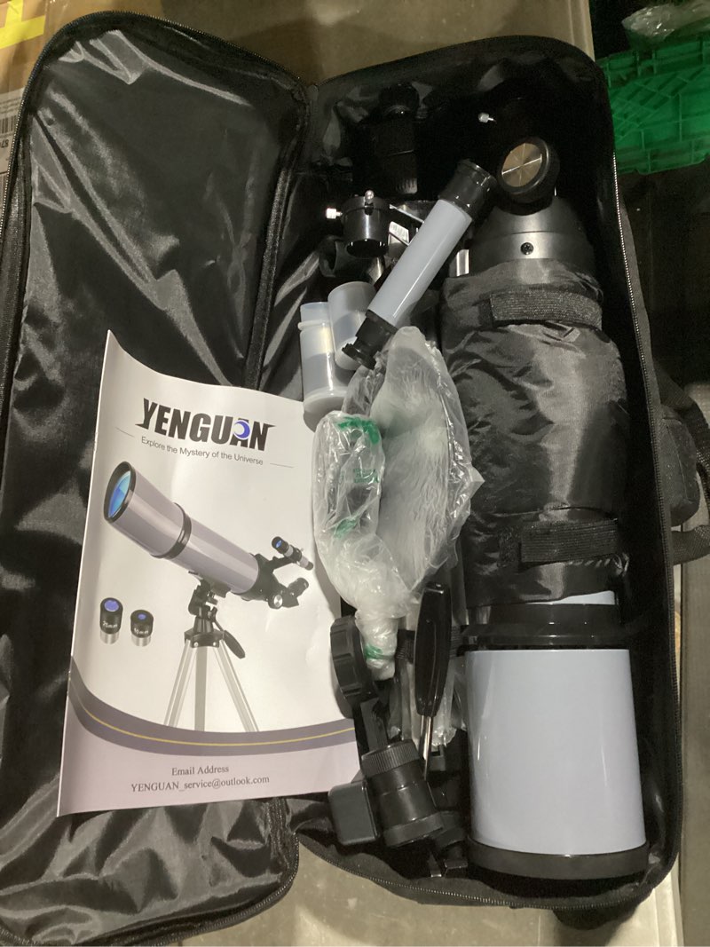 Condition photo showing Good Condition for telescope for adults & kids 80mm aperture 600mm, telescope for adults high powered, beginners in astronomy to see planet, with phone adapter and moon filter, carry bag, gray 80600-gray