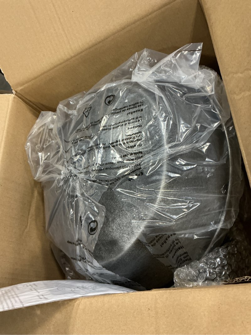 Condition photo showing New/Like New for fansimone 14.2 Inch Silver Black Farmhouse Pendant Light for Kitchen Island, Rustic Industrial Hanging Ceiling Light with Hand-Painted Finish, Modern Bar Lighting for Dining Room & Porch