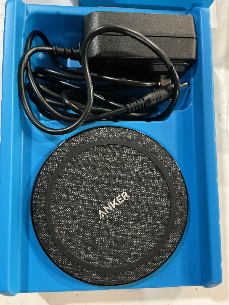 Condition photo showing As Is for anker powerwave ii 15w wireless charging pad with power adapter included