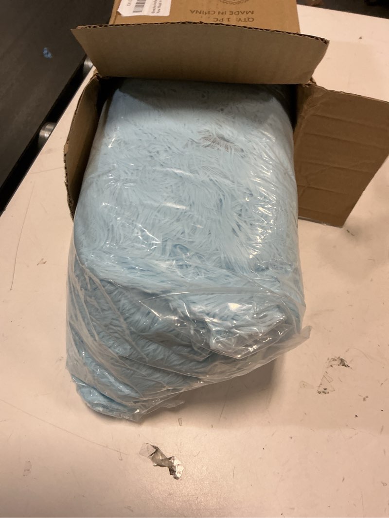 Condition photo showing Good Condition for bean bag cover (no filler), faux fur beanbag chairs covers only, stuffed animal storage bean bag, giant washable beanbag cover without filling, 5ft, light blue 5ft light blue (cover only)