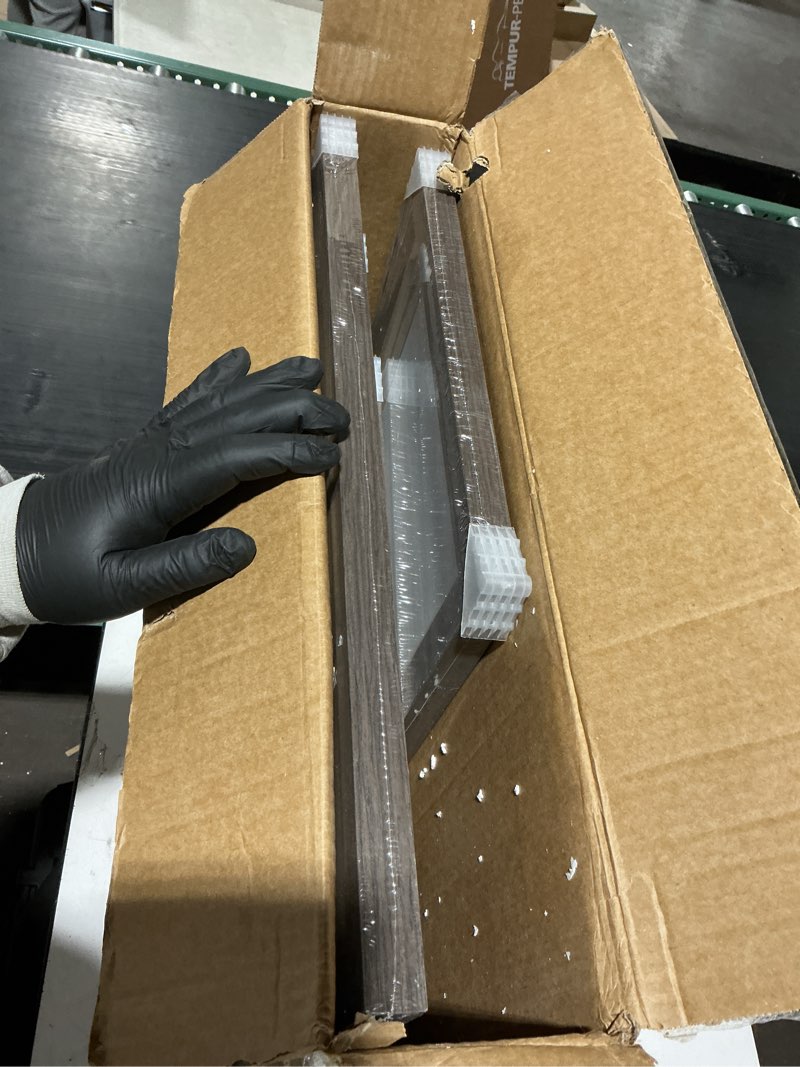 Condition photo showing Good Condition for 4 Piece Wood Framed Vintage Canvas Wall Art, Large Landscape Farmhouse Pictures Paintings, Green Tree and White Floral Botanical Rustic Prints Decor for Living Room, Bedroom and Dining Room Vintage Wall Art