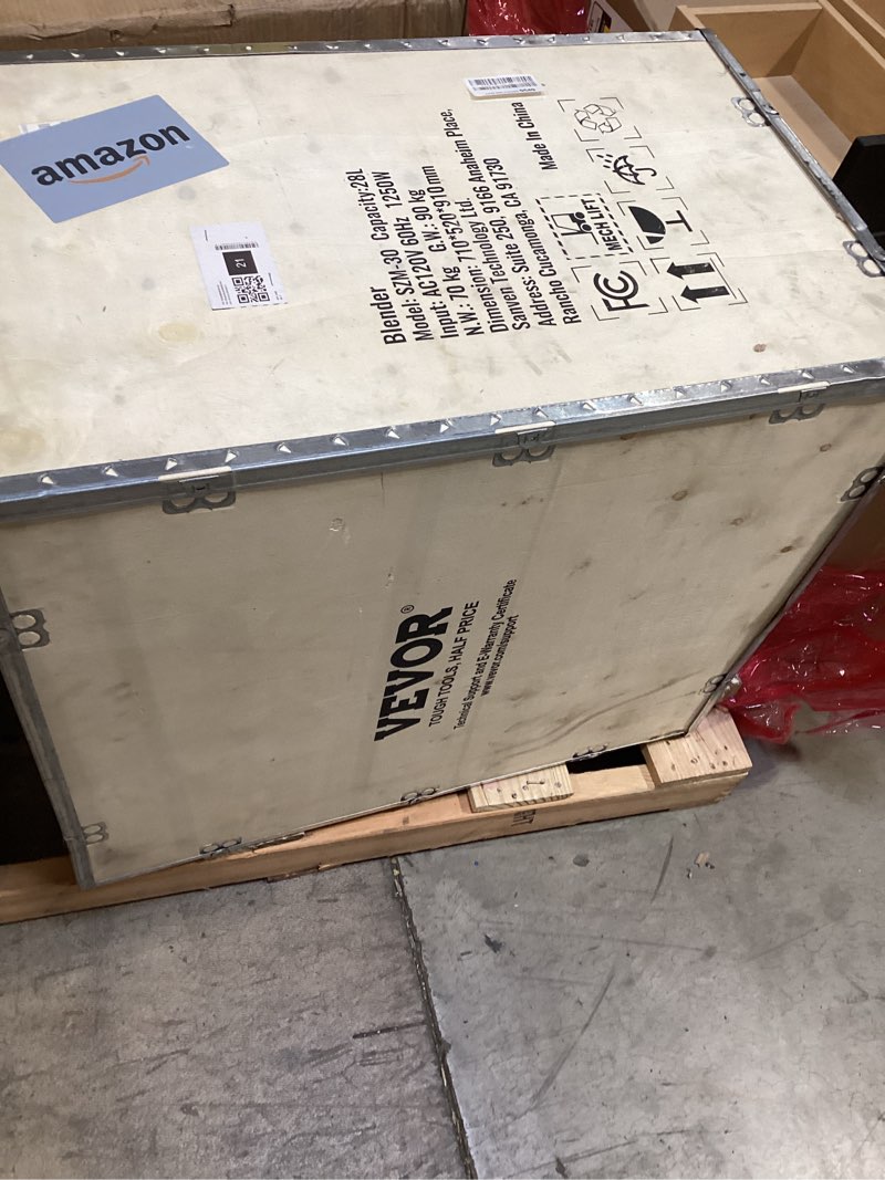 Condition photo showing New/Like New for Happybuy Commercial Food Mixer 30Qt 1100W 3 Speeds Adjustable 105/180/408 RPM Heavy Duty 110V with Stainless Steel Bowl Dough Hooks Whisk Beater for Schools Bakeries Restaurants Pizzerias