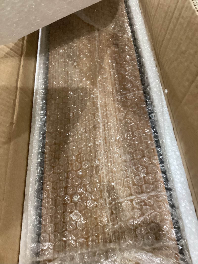 Condition photo showing As Is for HBCY Creations Wall Mounted Shelf with Coat Hooks and Baskets, Solid Wood Entryway Organizer Wall Shelf with Hooks - Hang Coats, Keys or Coffee Mugs, Rustic Brown 24" Wide Rustic Brown 24 Inch