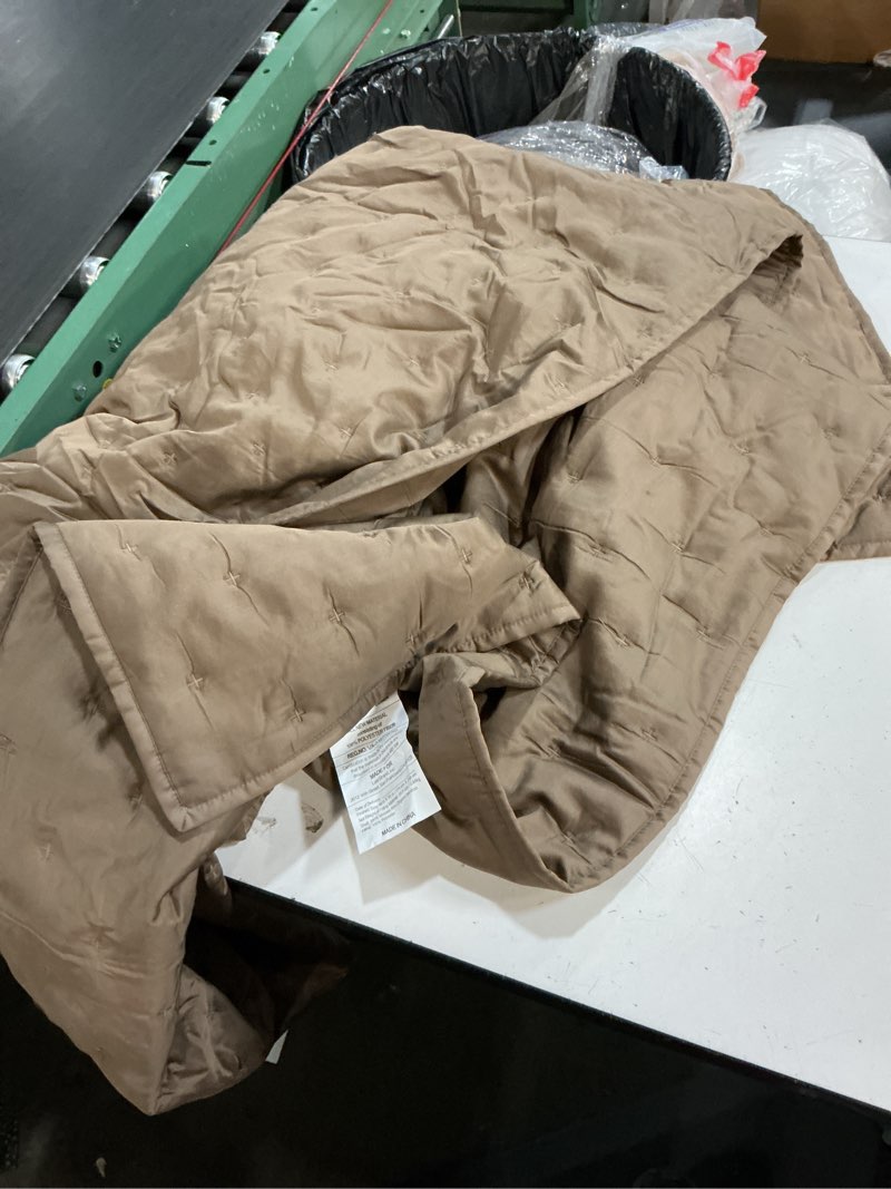 Condition photo showing As Is for quince bamboo dream quilted sham set. king, sand.