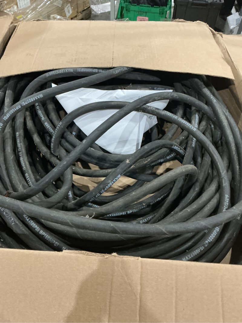 Condition photo showing As Is for pressure washer hose 200ft 3/8" steel wire braided swivel quick connector | karhdir 2pcs 3/8'' to m22 14mm adapter no kink power washer hose, 4500psi no bursting powerful washing cleaning hose blue 200ft