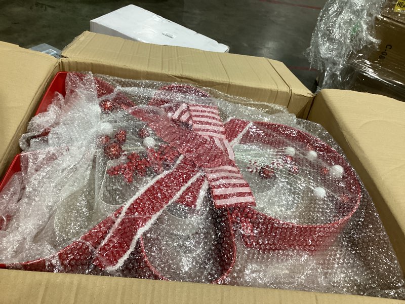 Condition photo showing New/Like New for 3 Pcs 22'' 16'' 11'' Oversized Large Gingerbread Man Outdoor Christmas Decorations Giant Gingerbread Christmas Decorations with Red Stripe Bow for Xmas Holiday Front Door Indoor Outdoor Decor