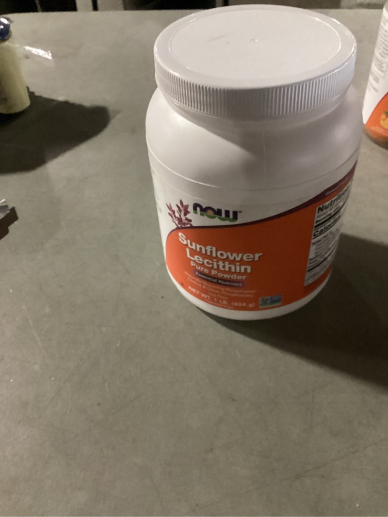 Condition photo showing New/Like New for now foods supplements, sunflower lecithin with naturally occurring phosphatidyl choline and other phosphatides, powder, 1-pound 1 pound (pack of 1)