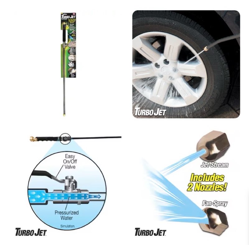 turbo jet hose attachment 2 -pattern rear trigger nozzle