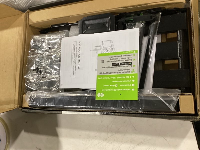 Condition photo showing Good Condition for usx mount full motion tv wall mount for most 42-90 inch flat screen/led/4k, tv mount bracket dual swivel articulating tilt 6 arms, max 16" wood studs, vesa 600x400mm, holds up to 132lbs for 42" to 90" tvs, 16" studs