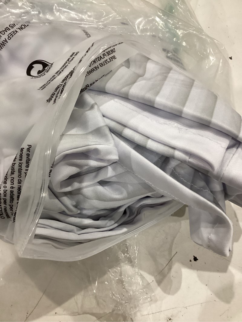 Condition photo showing As Is for white ripples arched frame fabric cover for birthday partied double-sided stretchy chiara backdrops arched wall stands covers arch backdrop cover 4x7ft width=4ft(48inch),height=7ft(85inch) hp-461