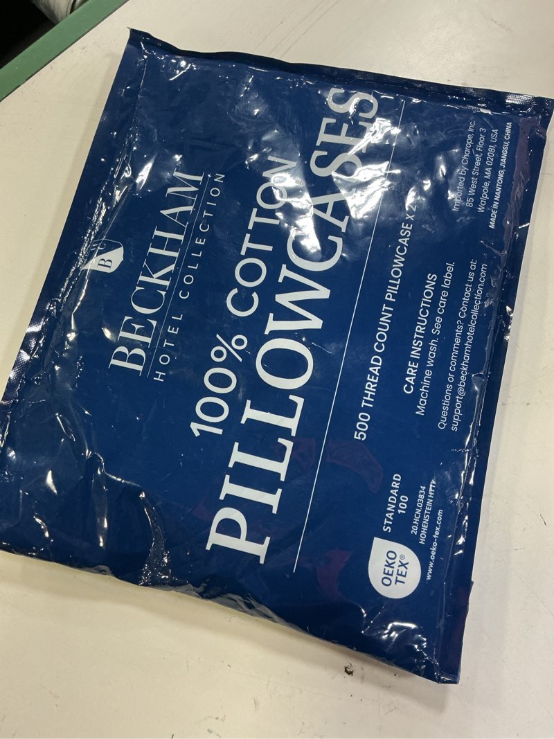 Condition photo showing New/Like New for beckham hotel collection pillowcases king size set of 2, cool touch cotton sateen fabric, 500tc, silky smooth & soft, open end, white 01 - white king (2 pillowcases)