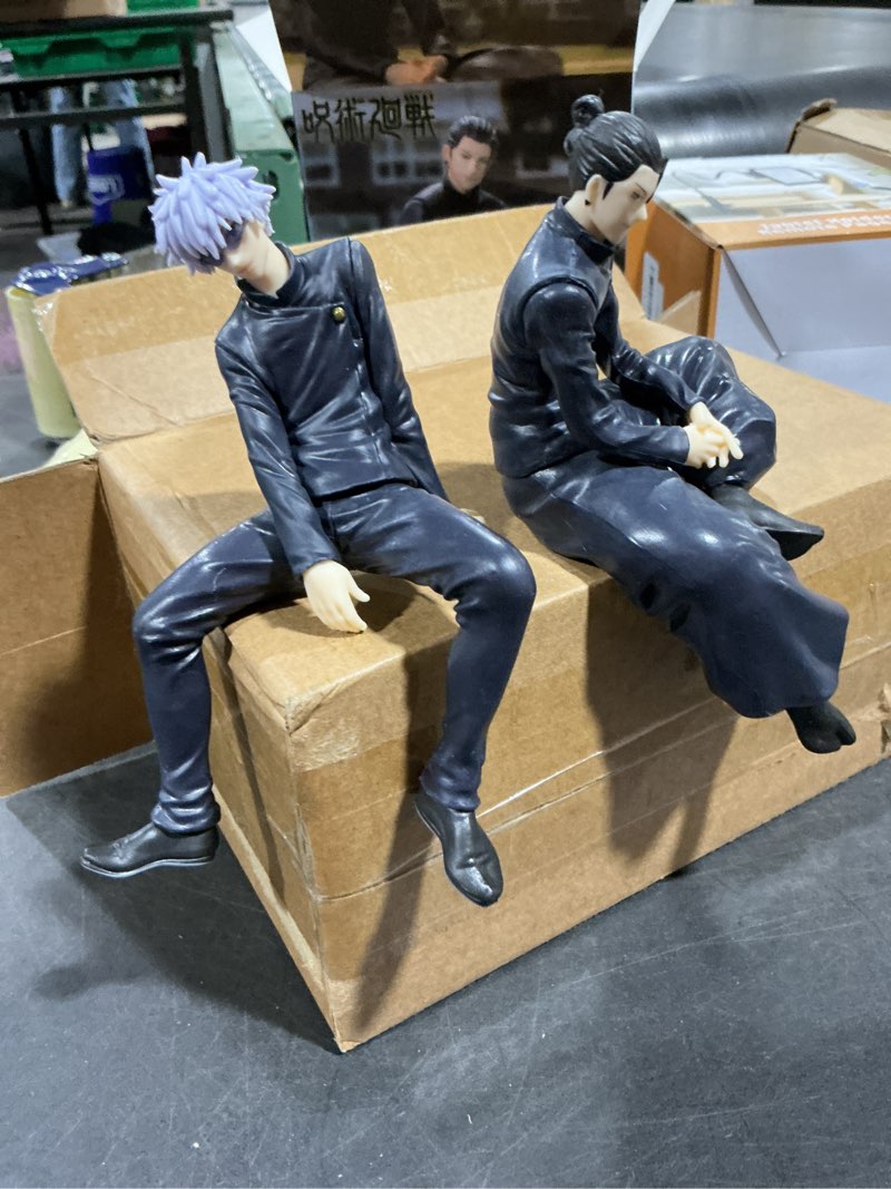 Condition photo showing New/Like New for 2PCS Anime Figures Geto Suguru Figure Model Sitting Pose Character Statue PVC Desktop Decoration 2pcs 5.5 inch