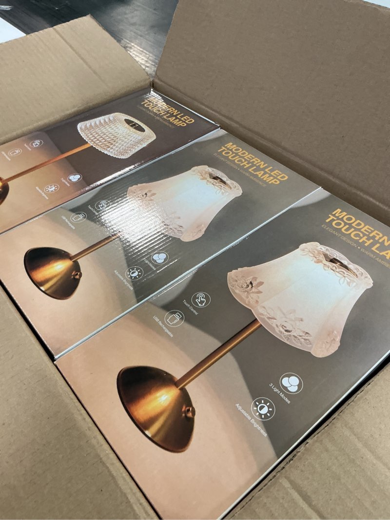Condition photo showing Good Condition for liliful 6 pcs cordless table lamp rechargeable touch led small gold portable battery operated usb-c desk lamp 3 color dimmable for bedroom living room dining (gold,mushroom style) gold mushroom style 6