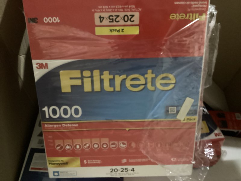 Condition photo showing Good Condition for Filtrete 20 x 25 x 4 MERV 11 1000 MPR Allergen Defense Electrostatic pleated Air Filter 2 -Pack
