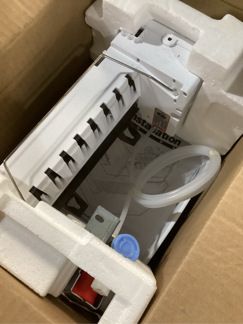 Condition photo showing As Is for Icemaker Kit for Most Whirlpool Bottom-Mount Refrigerators - White