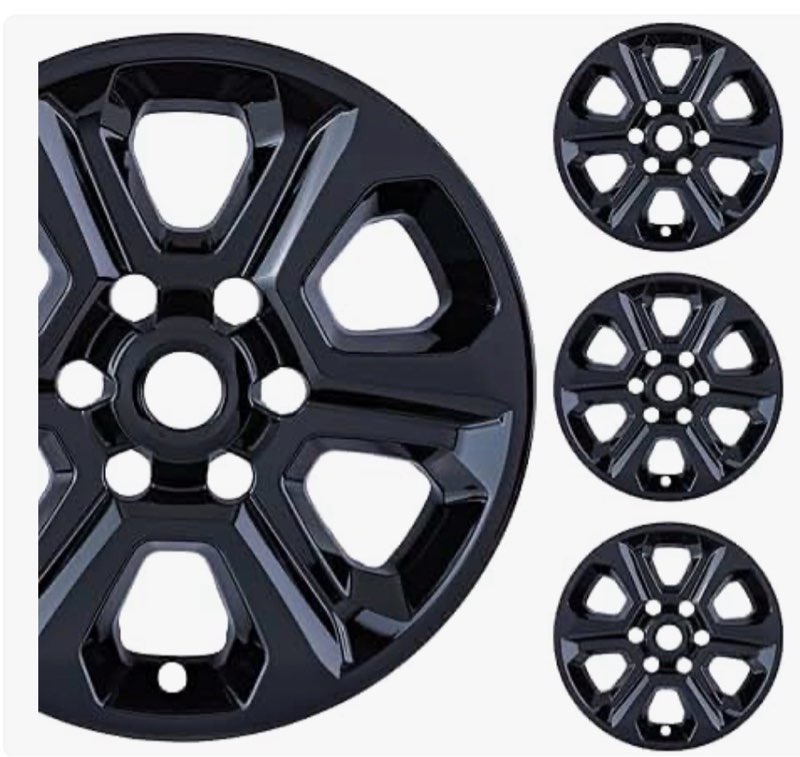 17 inch Hubcap Wheel Skin Covers Compatible with 2014-2024 Toyota 4Runner SR5, Durable ABS Plastic Rim Covers (Set of 4), Fit for Standard Wheels - Snap On Tire Cover Replacement (Matte Black)