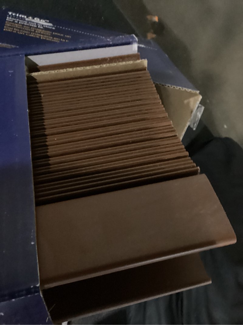 Condition photo showing As Is for levolor trim+go 2-in cordless walnut faux wood room darkening blinds (common: 27-in; actual: 26.5-in x 64-in)
