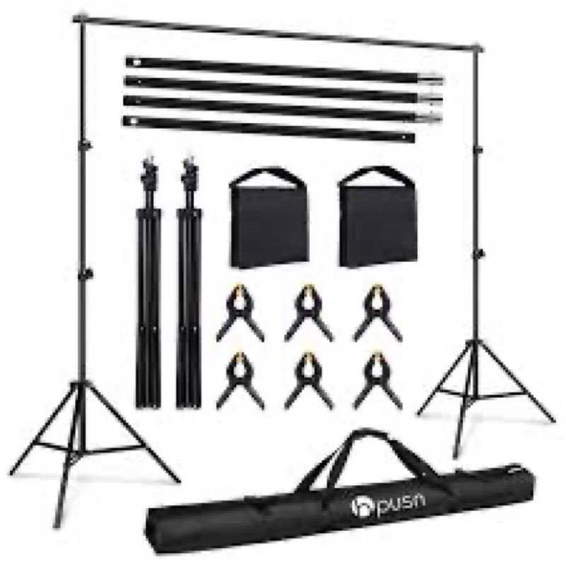 ( incomplete missing parts) Hemmotop Photo Backdrop Stand, 10x7ft (WxH) Background Stand for Photoshoot, Adjustable Backdrops Su