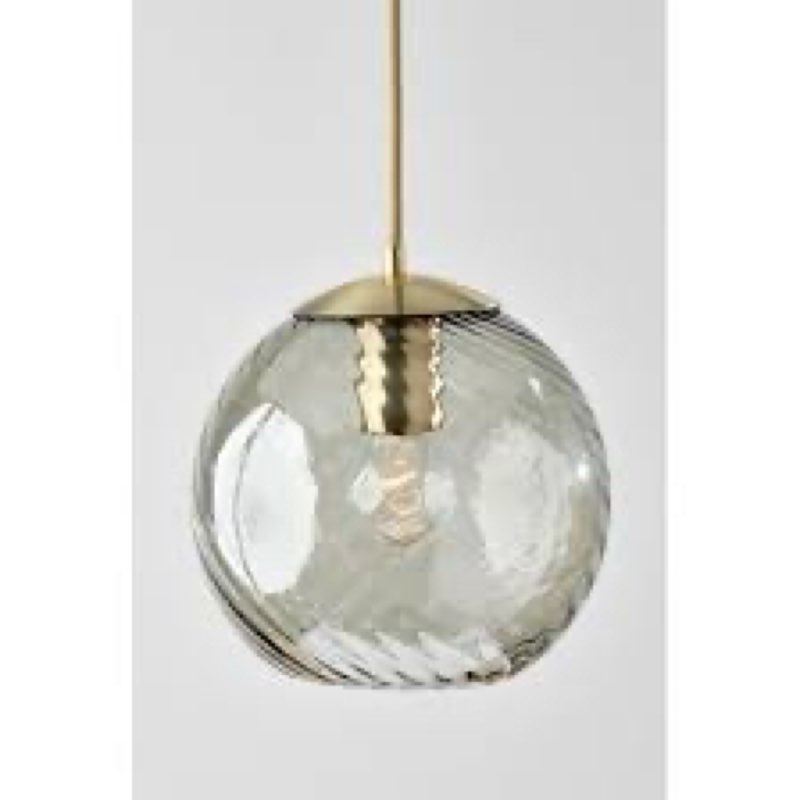 Delos single light glass pendant gold 