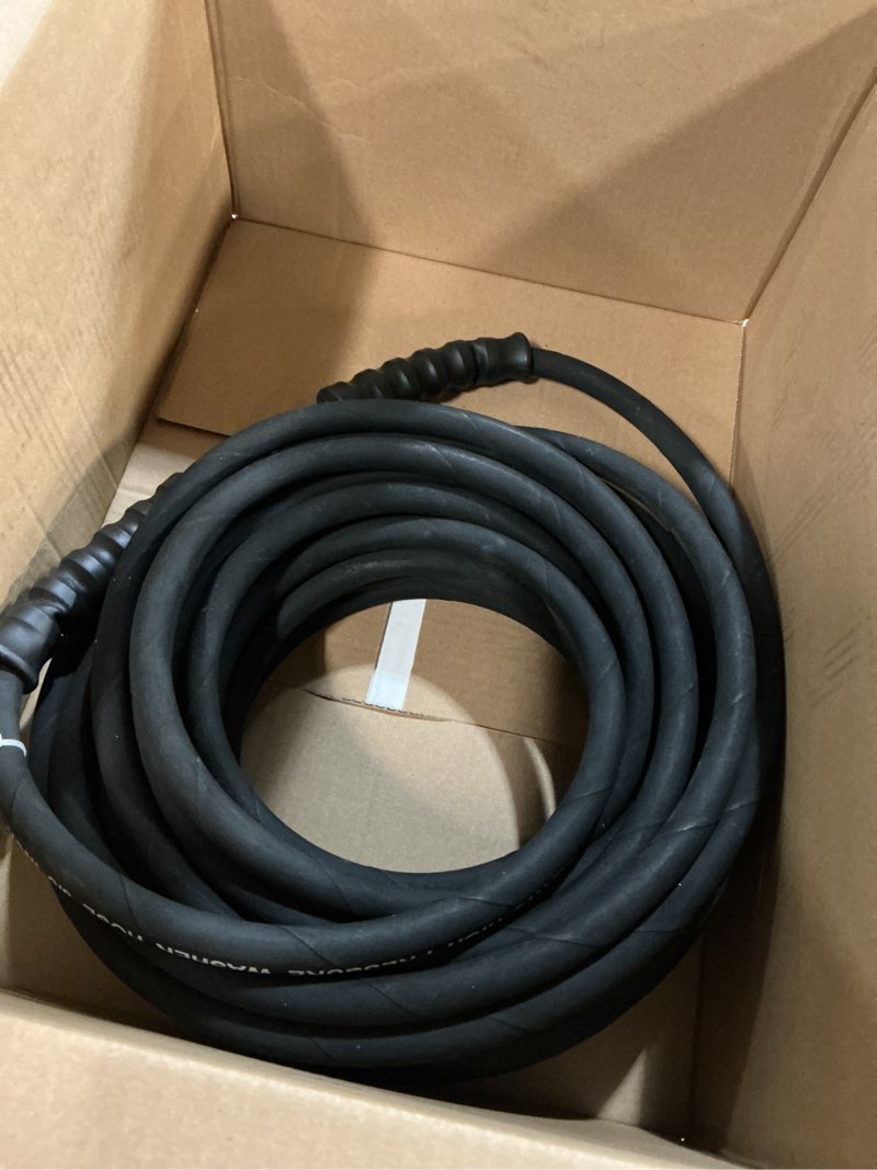 Condition photo showing As Is for YAMATIC 3/8" Kink Resistant Pressure Washer Hose 50FT, Swivel 3/8" Quick Connector, 4000 PSI High Durability Cold Hot Water Max. 212°F, Fit Most Residential and Commercial Pressure Washer 3/8"x50FT