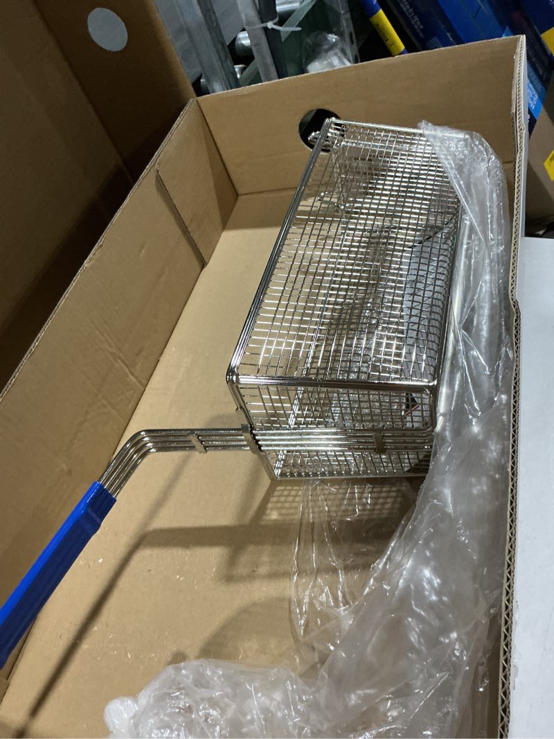 Condition photo showing Good Condition for winco - fb-20 - 13 1/4 in x 5 5/8 in x 5 7/8 in fry basket with blue handle