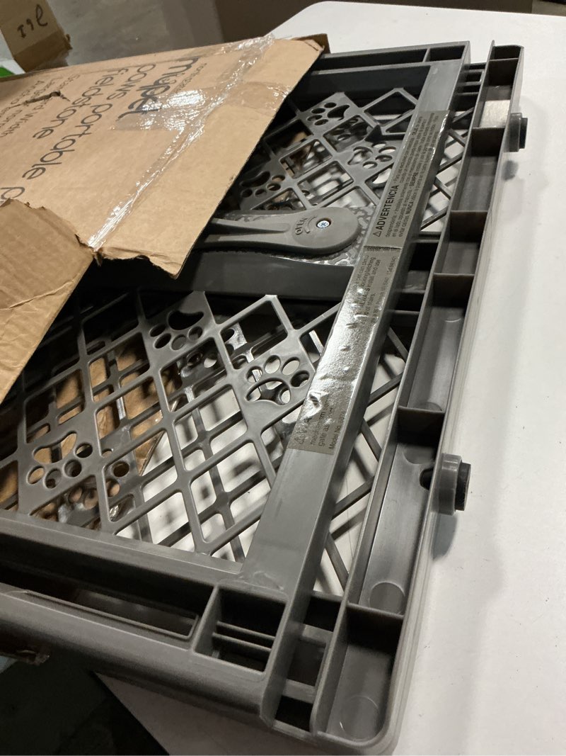 Condition photo showing Good Condition for MYPET North States Paws Portable Pet Gate: 26-40" Wide. Pressure Mount. No Tools Needed. Made in USA, 23" Tall, Expandable, Durable Dog Gates for Doorways, Fieldstone Gray