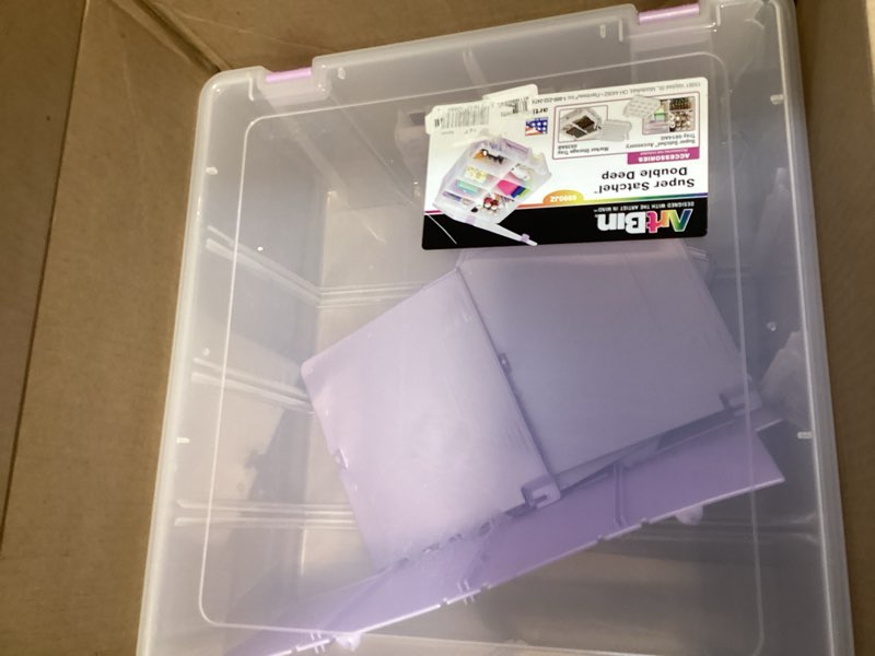 Condition photo showing Good Condition for artbin 6990jz super satchel double deep compartment box - art storage with 8 removable compartments, smart closure for craft supplies (purple- pack of 1) purple pack of 1