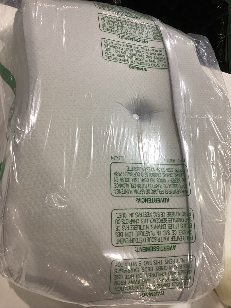 Condition photo showing As Is for donama cervical pillow for neck and shoulder,contour memory foam pillow,ergonomic neck support pillow for side back stomach sleepers with pillowcase light grey queen size 24.8"lx14.96"wx5.51"h