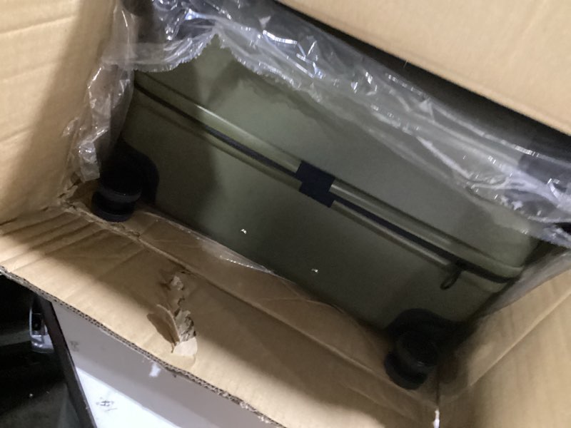 Condition photo showing Good Condition for HotWay 28 Inch Expandable Front Opening Checked Luggage with Cup Phone Holder and USB Port, Lightweight Hardshell Suitcase with Wheels and TSA Aproved Locks Olive Green Checked in 28inch