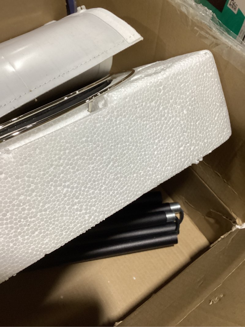 Condition photo showing As Is for Ambimall Modern Standing Floor Lamp for Living Room & Bedroom with 3 Color Temperatures Bulb & Pull Chain Switch, 60\" Tall with Beige Shade & Black Pole Beige Black (1 Pcs) 60 Inches (Included Bulb)