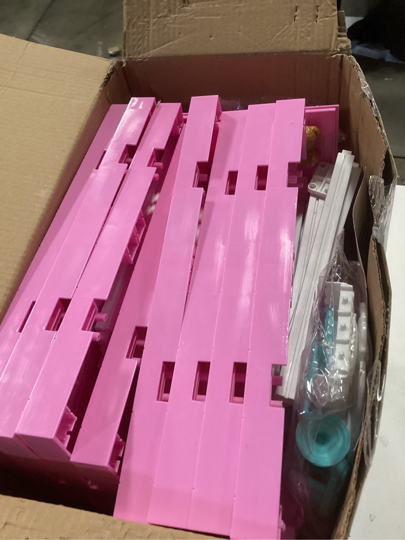 Condition photo showing Good Condition for Pink Villa Playset for Girls Ages 3-7, 4-Story 10-Room House with 2 Dolls, Furniture & Accessories, Pretend Play Toddler Toy, Birthday Gifts for Kids 3-8