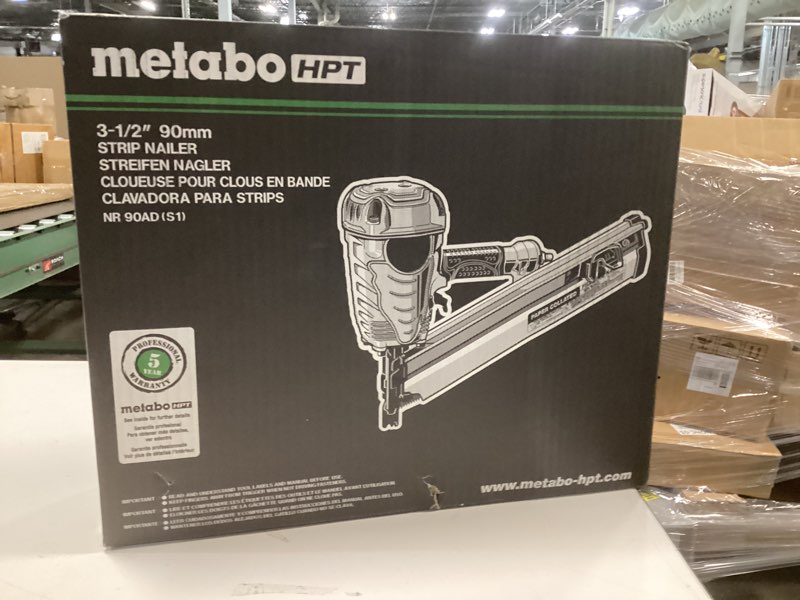 Condition photo showing As Is for Metabo HPT Framing Nailer, Pro-Preferred Framing Tool For Flooring, Truss Build-Up, Roof Decking, and Housing Construction, Quick Switch Nailing, 3-1/2" 30° Paper Collated Nails, NR90ADS1 Metabo HPT NR90ADS1 Framing Nailer