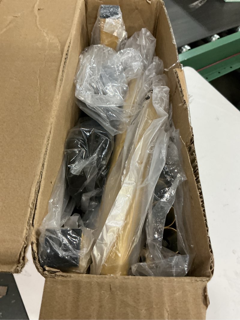 Condition photo showing Good Condition for Clothes Rack - Clothing Rack with Storage Mesh Shelf & Casters, Heavy-Duty Metal Clothing Rack for Hanging Clothes, Dresses, Coats, Large Load Capacity, Easy Assembly, Gold, 28.0"x16.9"x59.0" Gold 28.0" x 16.9" x 59.0" (1 Rod)