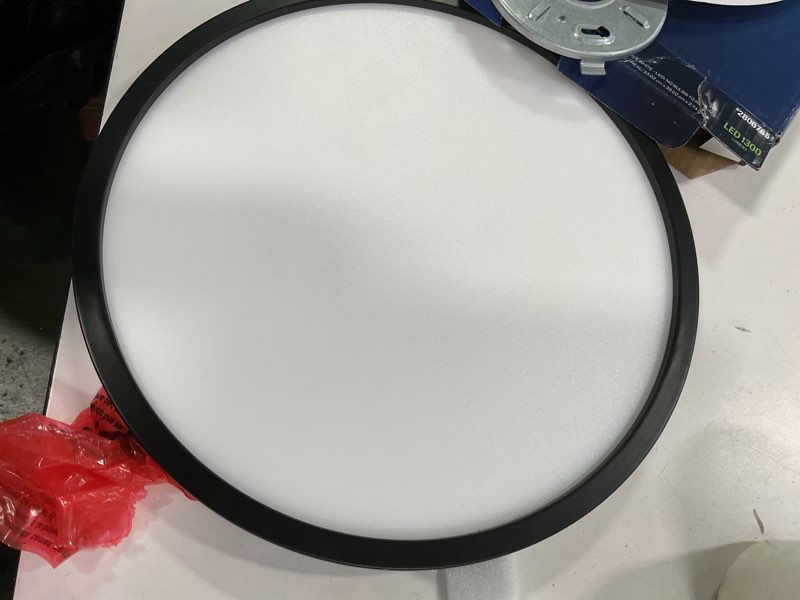 Condition photo showing Good Condition for libtit 13 Inch LED Round Flat Light, 28W 3200lm 3000K/4500K/6000K CCT Selectable, Black Ceiling Light Surface Mount, Slim Ceiling Lamp Flush Mount for Bedroom, Kitchen, Office,Closet,Laundry Room