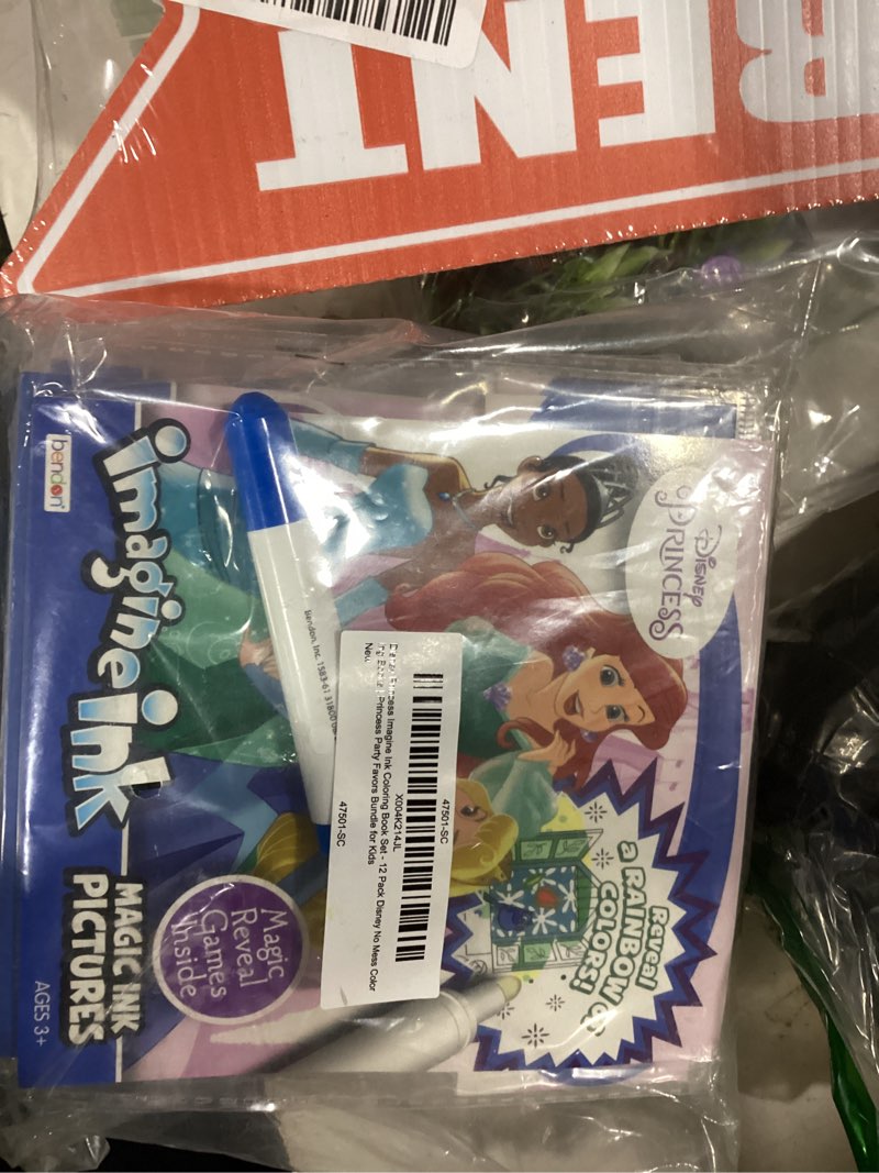 Condition photo showing New/Like New for disney princess imagine ink coloring book set - 12 pack disney no mess coloring books | princess party favors bundle for kids