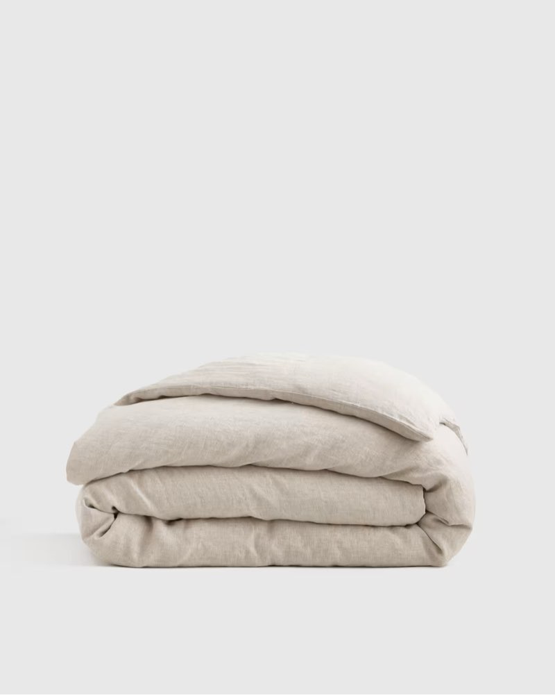 european linen chambray duvet cover, natural, (full/queen)