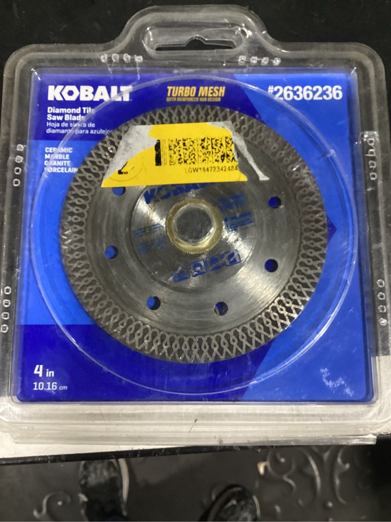 Condition photo showing Good Condition for kobalt ctm04p 4-in wet/dry turbo rim diamond saw blade