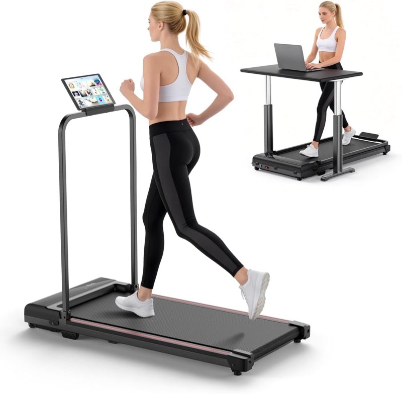 walking pad treadmill for home - foldable treadmills with handle bar mini portab