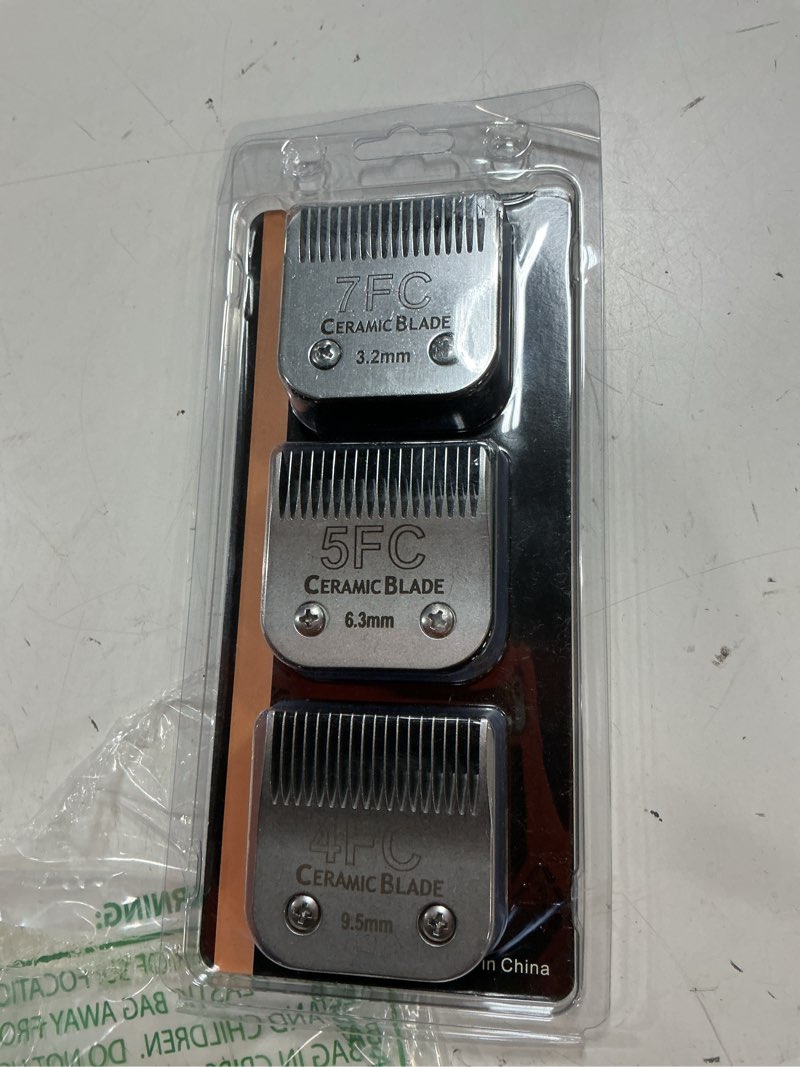 Condition photo showing Good Condition for dog grooming ceramic blades set,compatible with andis,oster a5,wahl km10 | cut length 1/8"(3.2mm) to 3/8”(9.5mm) ,include 7fc/5fc/4fc 3 pack 7fc/5fc/4fc (3 pack)