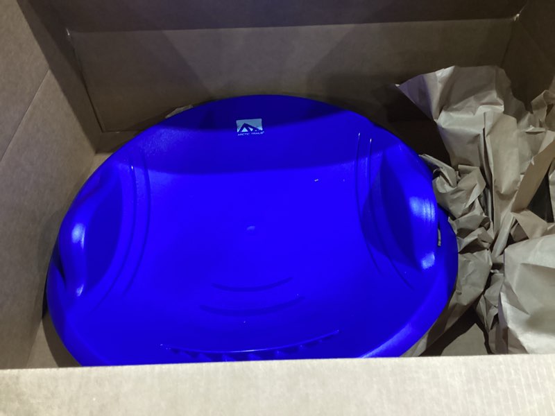 Condition photo showing Good Condition for Franklin Sports Kids Toboggan Sled - Kids Saucer Sled - Arctic Trails Plastic Snow Sled for Children - Heavy Duty Sled with Handles