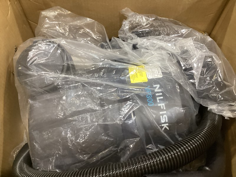 Condition photo showing As Is for nilfisk vp300 hepa canister vacuum