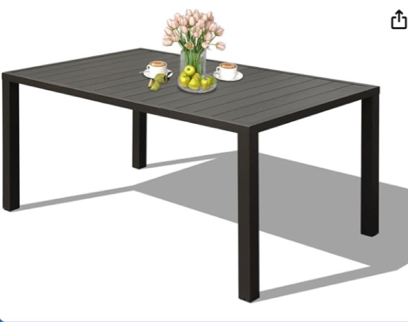 Domi Patio Outdoor Metal Dining Table